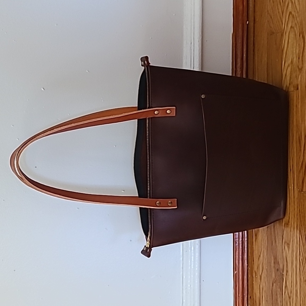 Portland Leather Zipper Tote Bag Medium